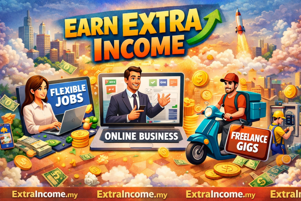 Earn extra income in Malaysia through part-time jobs, freelance gigs and online business opportunities on ExtraIncome.my